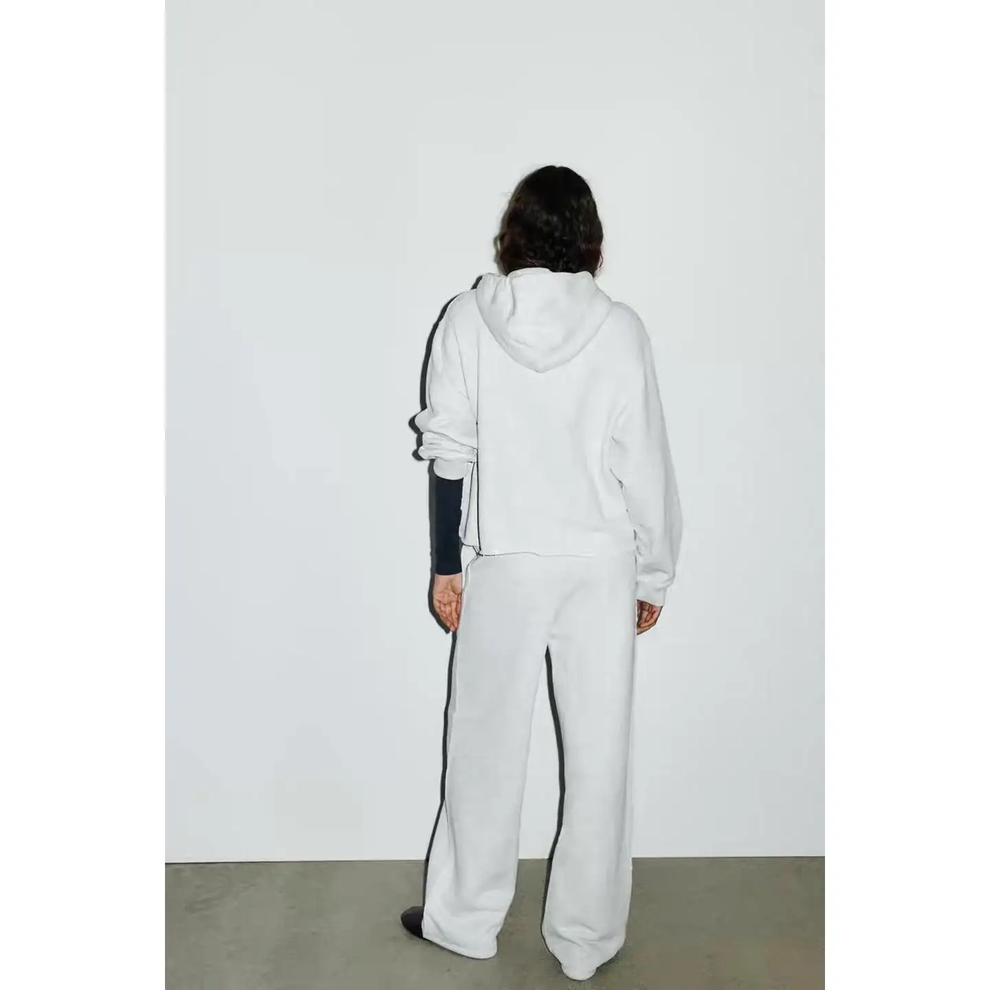 Verstelbare Dstring Hoodie Hoge taille Broek met rechte pijpen Faion Set Casual Sle Long Sve Herfstcollectie voor dames