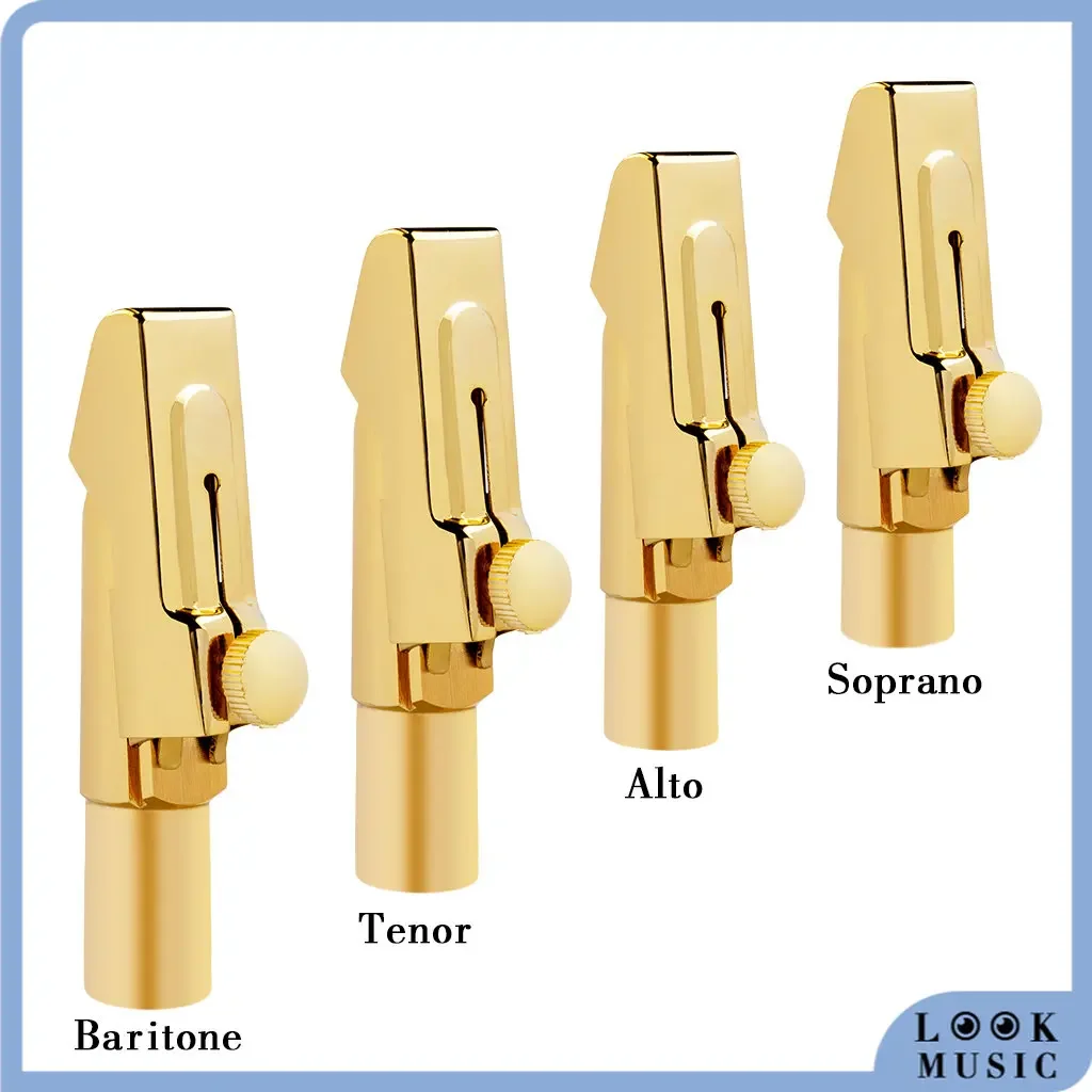 Brass Sax Mouthpiece W/Cap &Ligatures Soprano/Alto/Tenor/Baritone Size 5/6/7/8/9 For Saxophone Professionals and Beginners