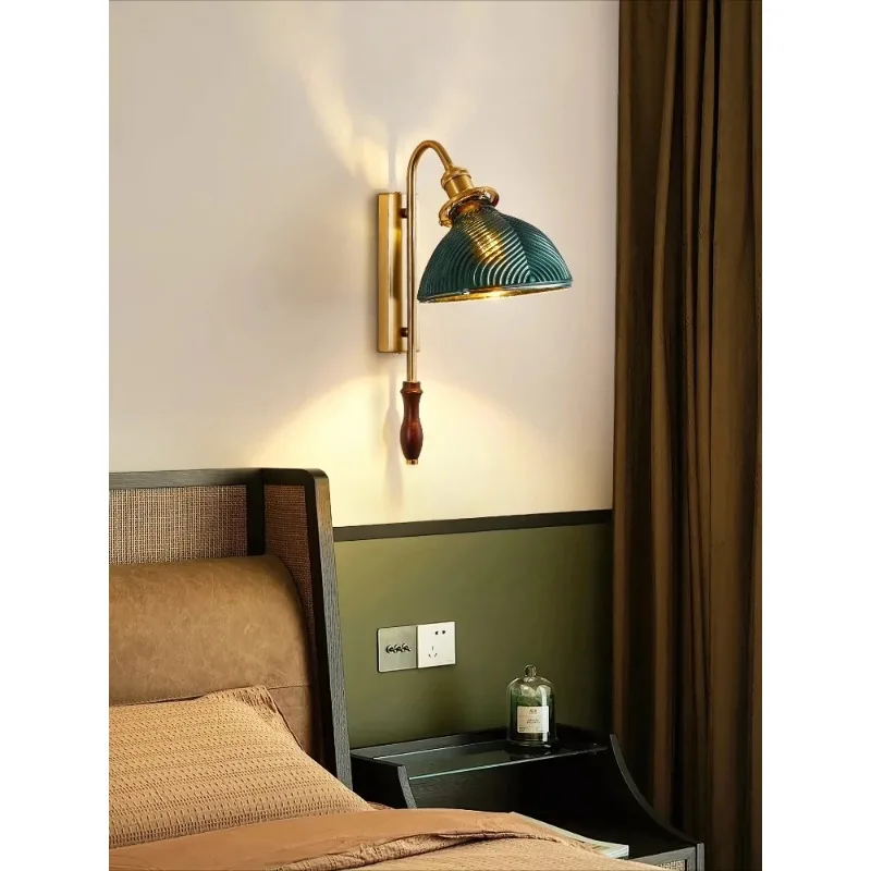 

LED Nordic Glass Lampshade Vintage Bathroom Light Bedroom Lighting Decor Designed Wall Lamp for Home Interior Wall Sconce Lights