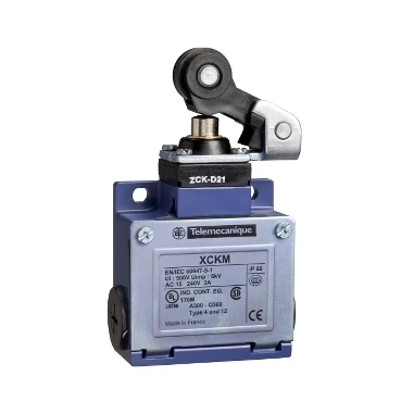 XCKM121 Limit switches XC Standard, XCKM, thermoplastic roller lever plunger, 1NC+1 NO, snap, Pg11