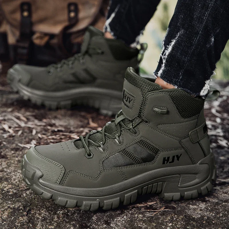 

Повседневные кроссовки, мужские высокие удобные износостойкие дышащие походные туфли на шнуровке, мужская амортизирующая уличная спортивная обувь