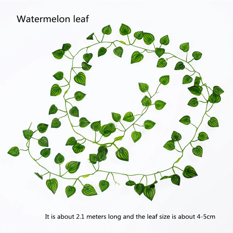 1Pc 2.1 M Artificial Plant Green Ivy Leaf Garland Silk Wall Hanging Vine Home Garden Decoration Wedding Party Fake Wreath Leaves