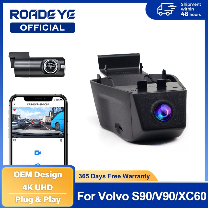 car-dvr-driving-video-recorder-front-camera-4k-2160p-for-volvo-v90-s90-2017-2024-xc60-2018-2024-wifi-parking-monitor-cam