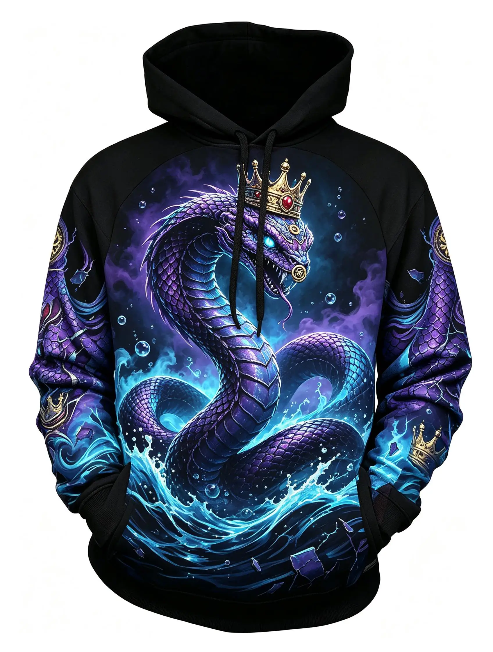 Men's Captain Eagle Compass Ocean Wave Full Print Hoodie Gothic Long Sleeve Hooded Sweatshirt For Festival Wear  ****