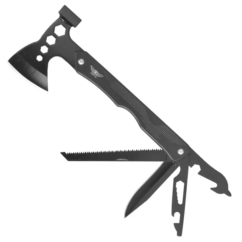 Outdoor Portable EDC Multifunctional Camping Axe Hammer Folding Combination Tool