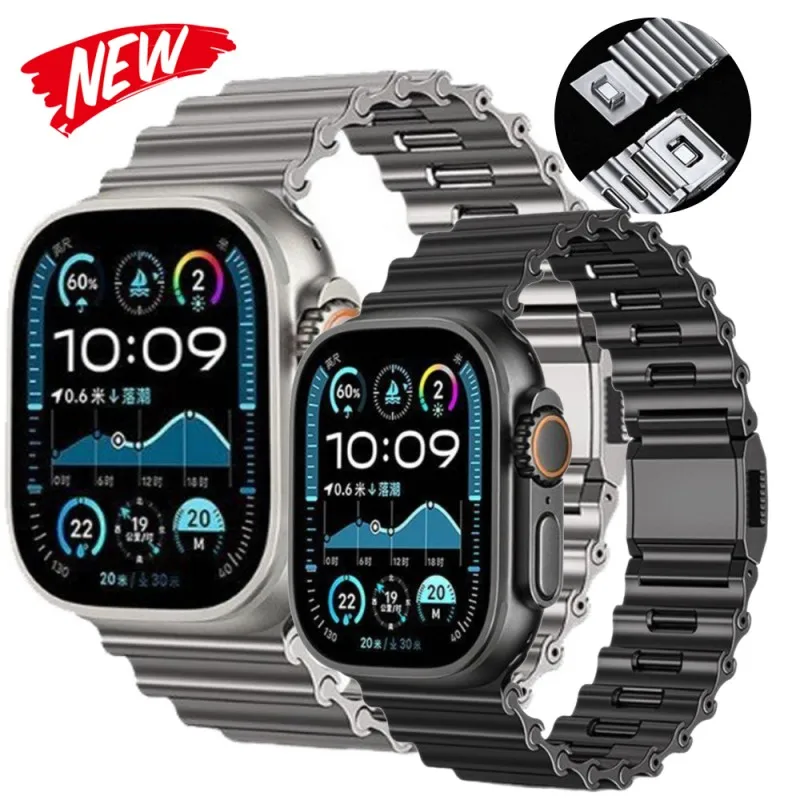 

Ремешок с магнитной петлей для Apple Watch Ultra 3 2 1 49 мм, быстросъемный металлический ремешок для IWatch Series 10 46 мм 9 8 7 6 Se 45 мм 44 мм