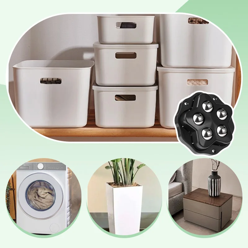 4 قطعة 360 درجة دوران الذاتي لاصق عجلات صغيرة للأجهزة عجلات ذاتية اللصق سوبر الحاملة