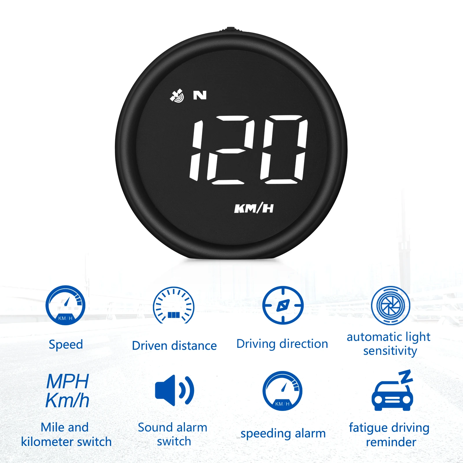 Picture 7: HUD G1 Gps Speedometer Gauge Digital LCD On-board Computer Car GPS Heads up Display Compass Inclinometro Projector For All Cars