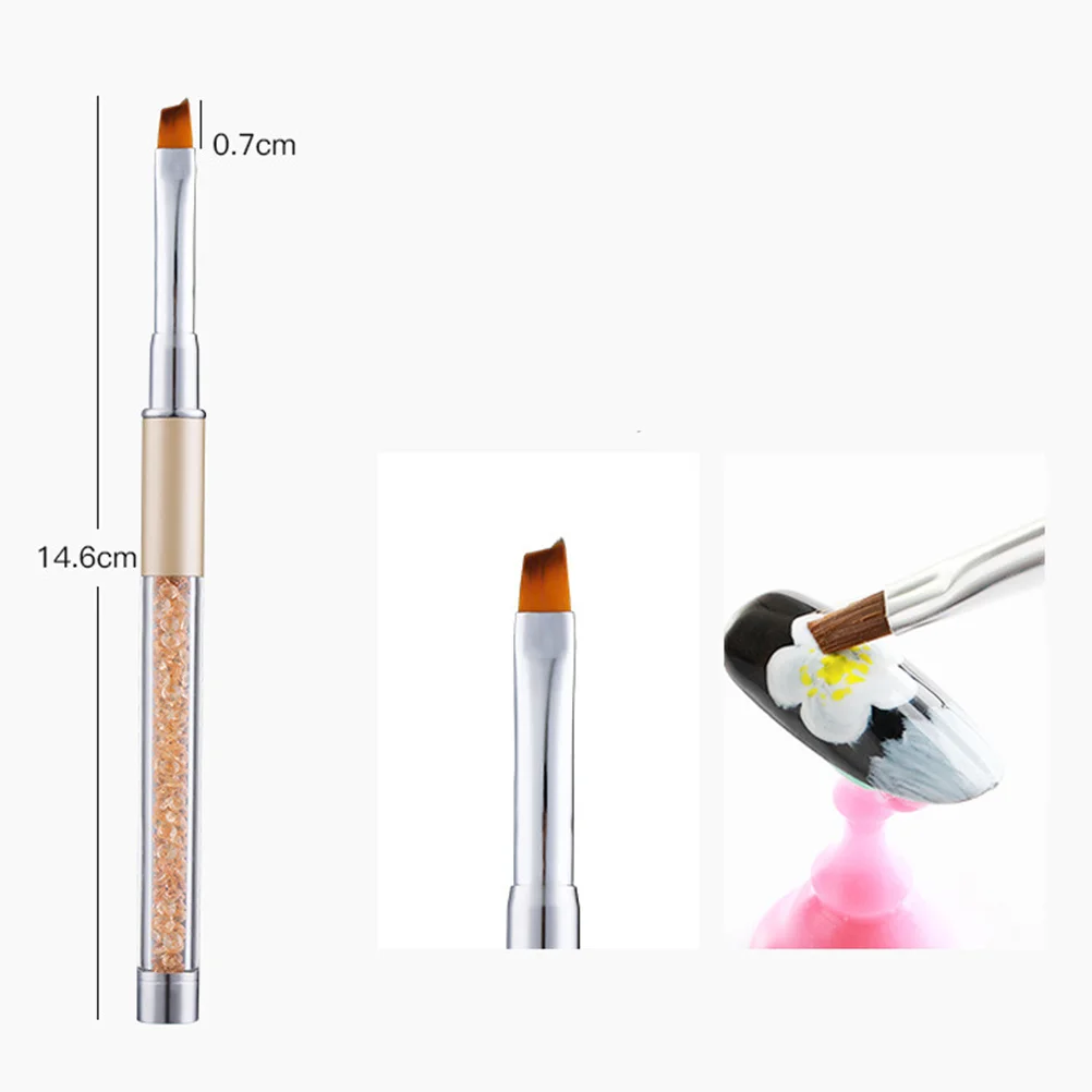 

5pcs Acrylic Diamond Nail Art Pen Rhinestone Handle Lightweight Long Handle Manicure Brush Set For Home Salon Professional Use