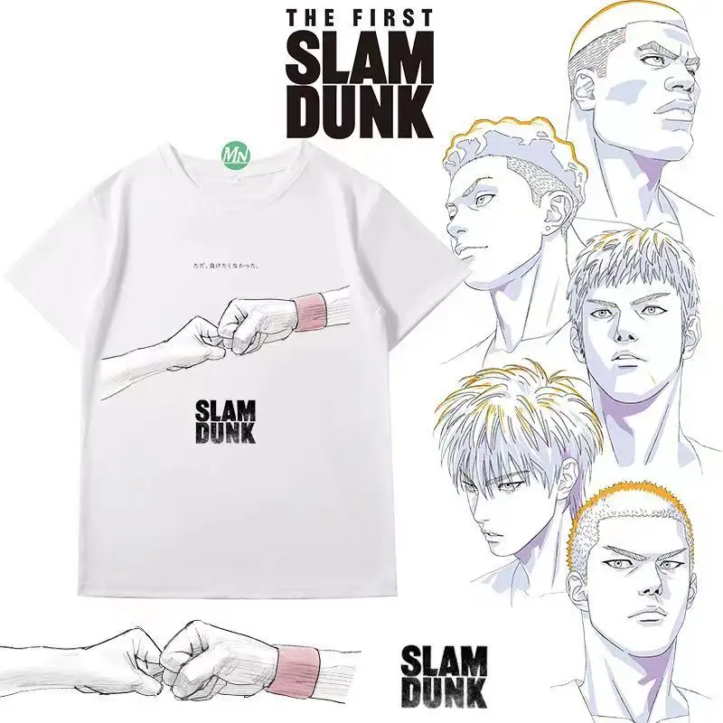 Camiseta de Anime japonés The First Slam para hombre, camisa de equipo de baloncesto, estampado Sakuragi Hanamichi, Slam Dunk, Shohoku Dunk