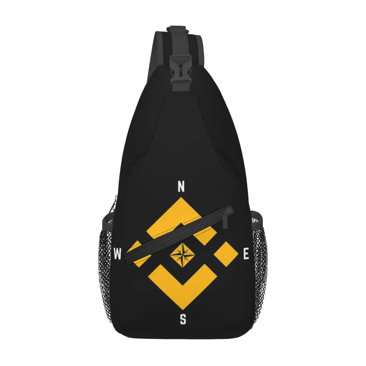 Binance Cryptocurrency Binance Coin Chest Bag Men Sling Crossbody Backpack Chest Bag Traveling Hiking Daypack Shoulder Bag