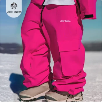 John Snow 3L vêtements de Snowboard amples imperméables coupe-vent pantalons de neige chauds femmes hommes combinaison hiver pantalons de ski en plein air