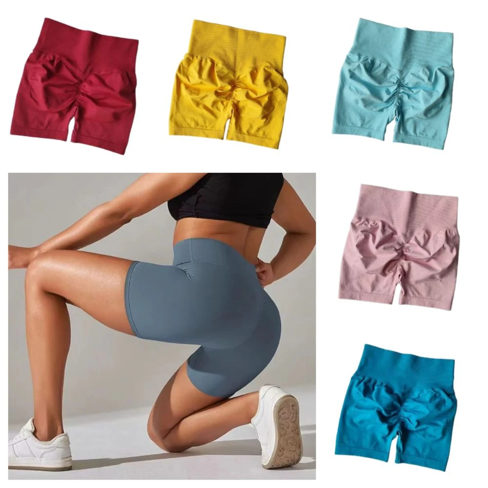 Sport Shorts High Waist Impact Shorts for Women Seamless Stretch Yoga Tights Scrunch Hip Butt Lift Gym Shorts for Workout Pants