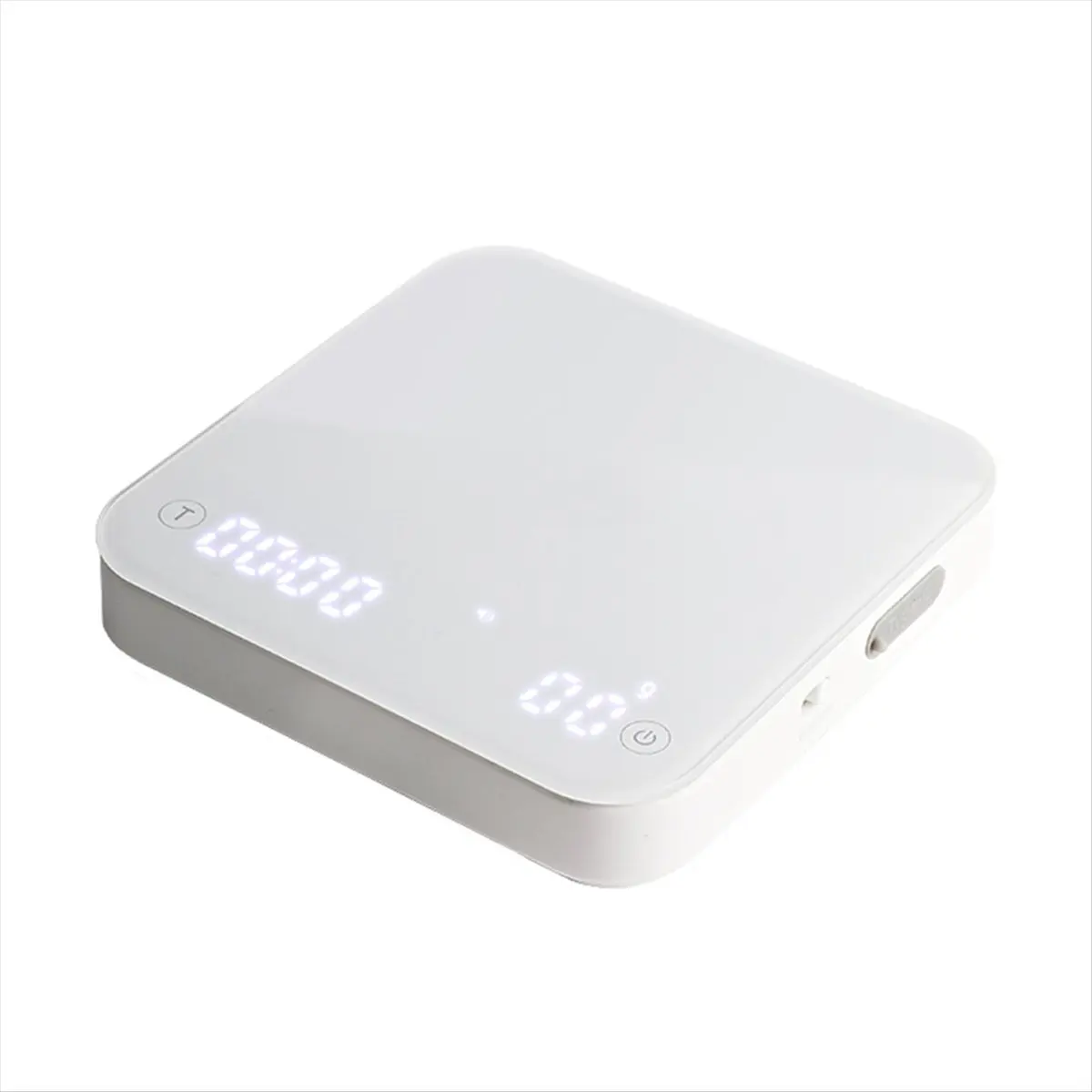 L66A Coffee Scale , 0.1g Precise Graduation, Portable Pocket Scale Multi-Function Timing Kitchen Scale White