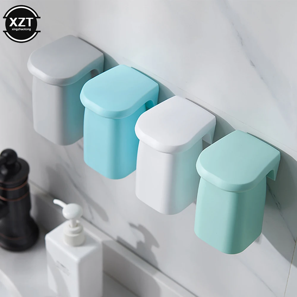 Creative New Magnetic suction mouthwash cup wall-mounted toothbrush rack brushing cup Home Bathroom Supplies Plastic Wash Cup