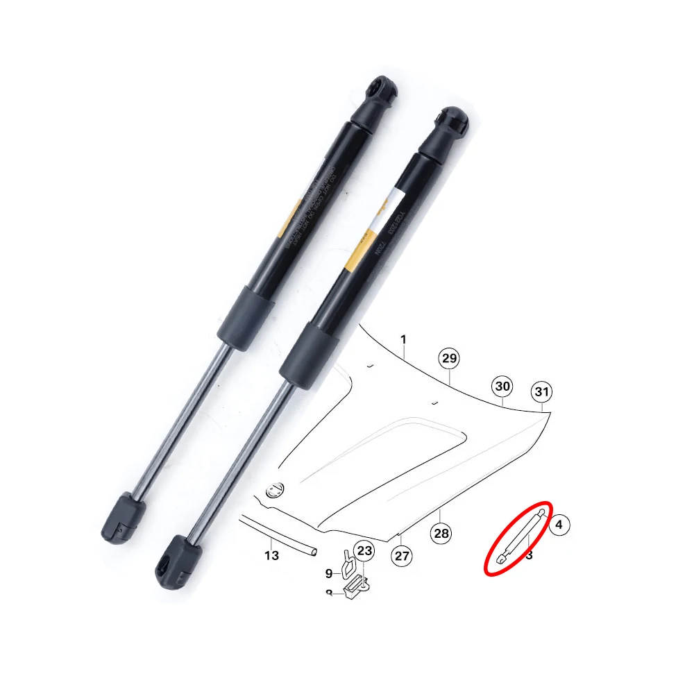 

2 шт. газовая пружина капота двигателя для BMW X3 E83 51233400352, поддержка подъема, автоаксессуары