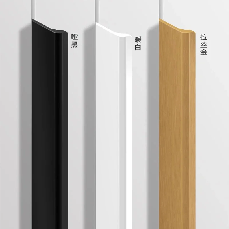 Simple Invisible Non Perforated Cabinet Door Handle Brushed Gold Matte Black Warm White Handle Cabinet Drawer Concealed Handle