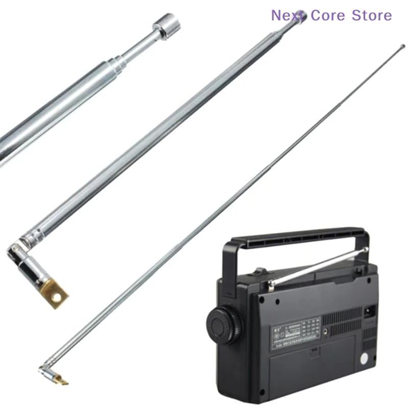 [NC]Replacement 60cm FM Antenna Radio Portable 6 Sections TV Antenna Telescopic Rotatable Antenna Aerial For Radio TV[NC]