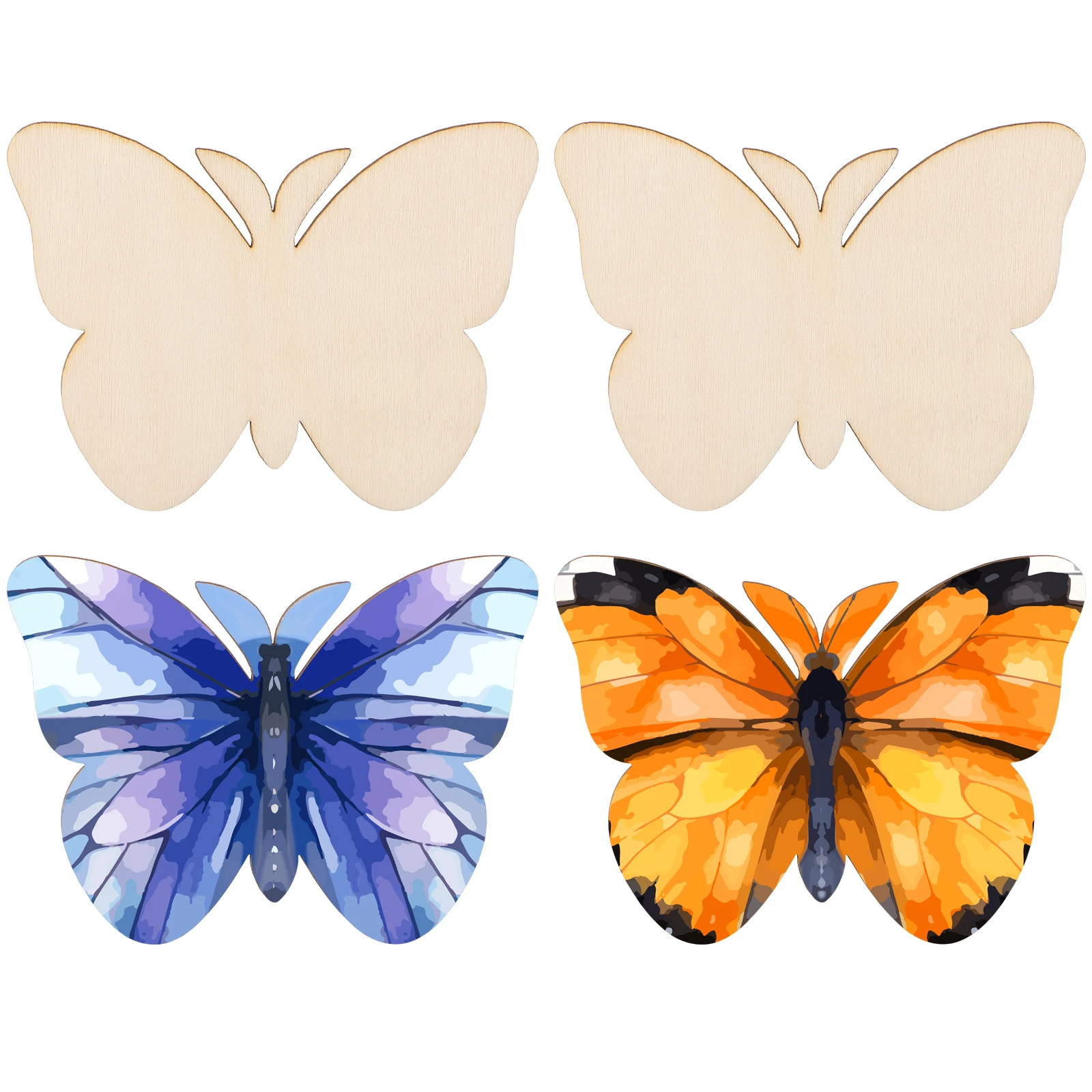 

40pcs Wooden Butterfly Slices Unfinished DIY Paint naments Decor Craft Supplies Wood Cutouts Easy Save Time Create Art
