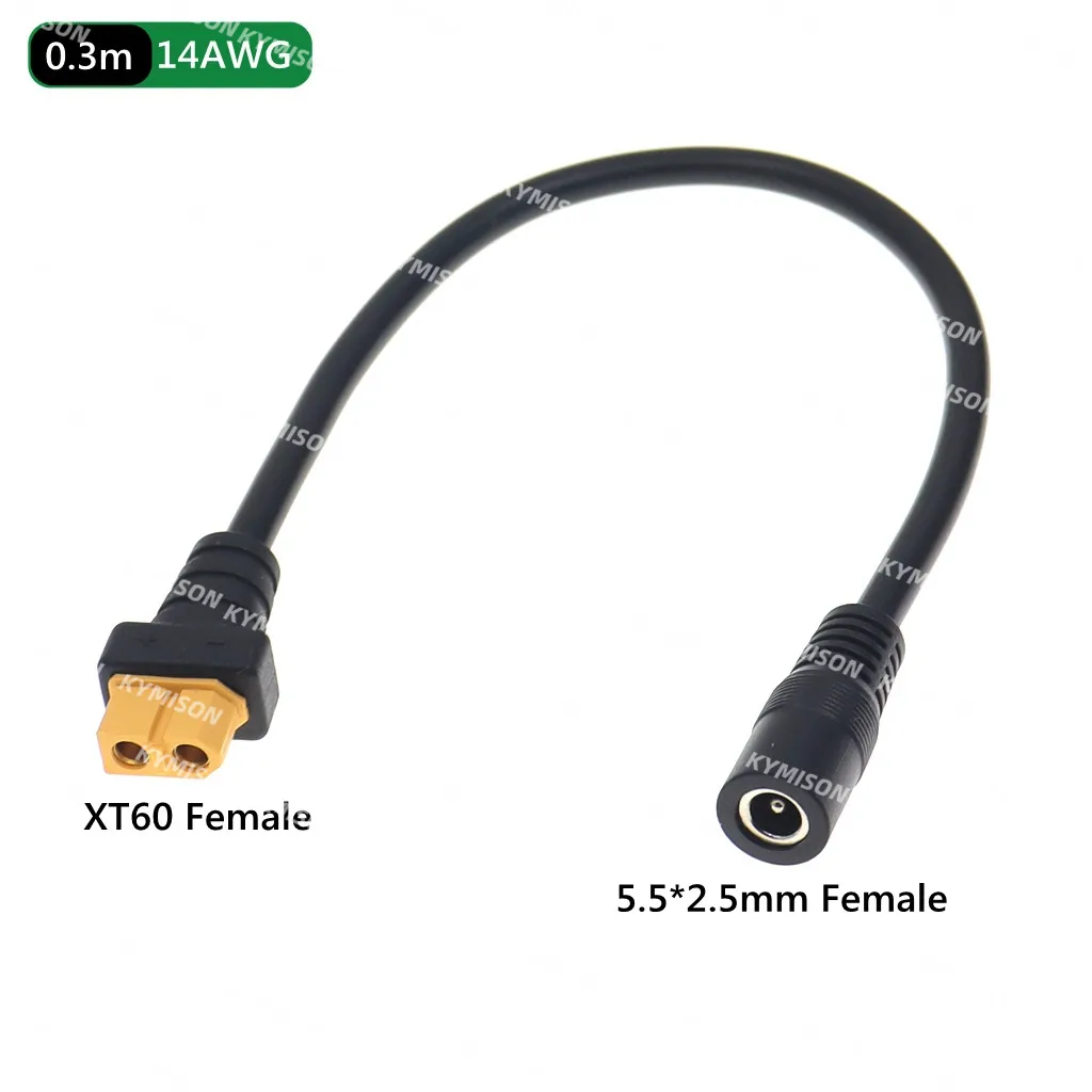 XT60 Plug Male Female to DC 5.5*2.1 / 5.5*2.5mm Connector Battery Charging Adapter Cable Silicone Wire for RC Battery Charger