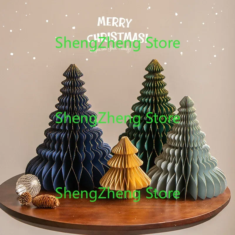 2Pcs Honeycomb Paper Tree Foldable Desktop Decoration Origami Creative Ornaments