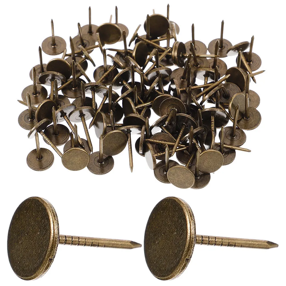 

150Pcs Vintage Style Flat Head Thumbtacks Bronze Heavy Duty Upholstery Nails for Furniture Wood Bulletin Boards Wall
