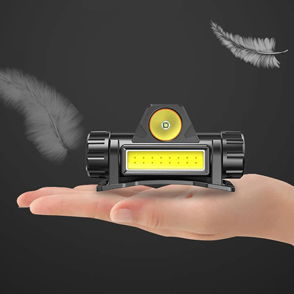 XPE + COB رئيس مصباح يدوي 150LM 400mAh الصيد العلوي قابل للتعديل مايكرو USB قابلة للشحن IPX4 مقاوم للماء ليلة تشغيل لوازم