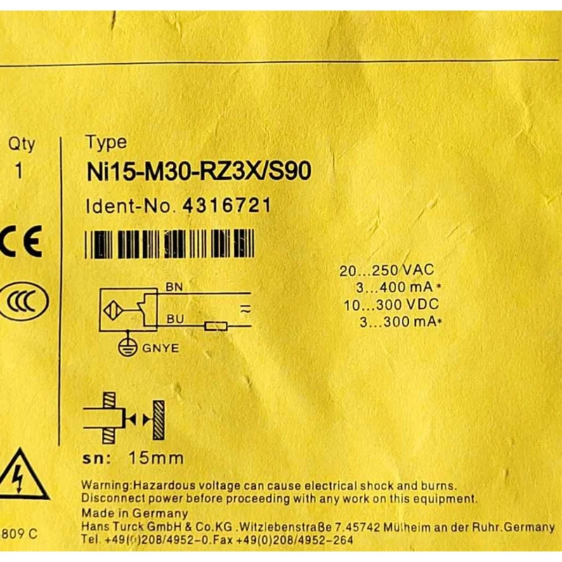 

NI15-M30-RZ3X/S90 New High-Quality Switch Sensor