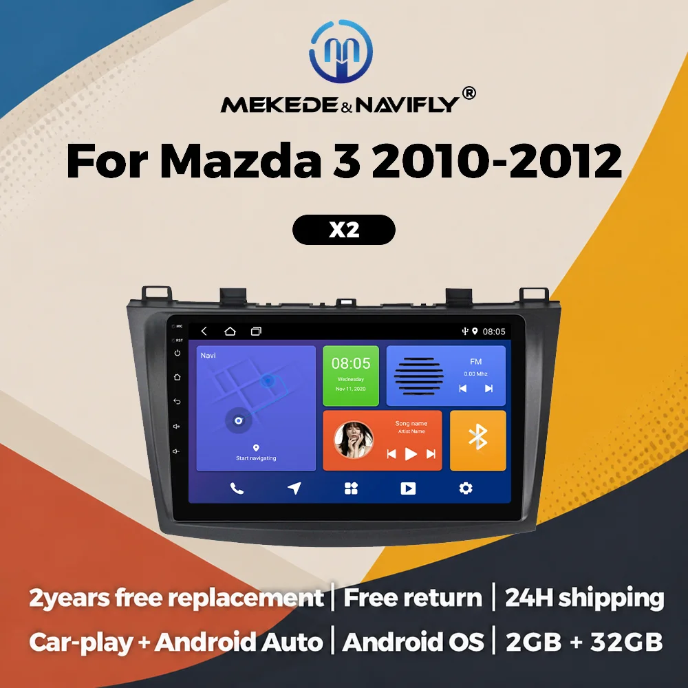 Autoradio For Mazda 3 II For Mazda3 BL 2010-2012 Android Car Radio Multimedia Player GPS Head Unit Wireless Carplay Android Auto