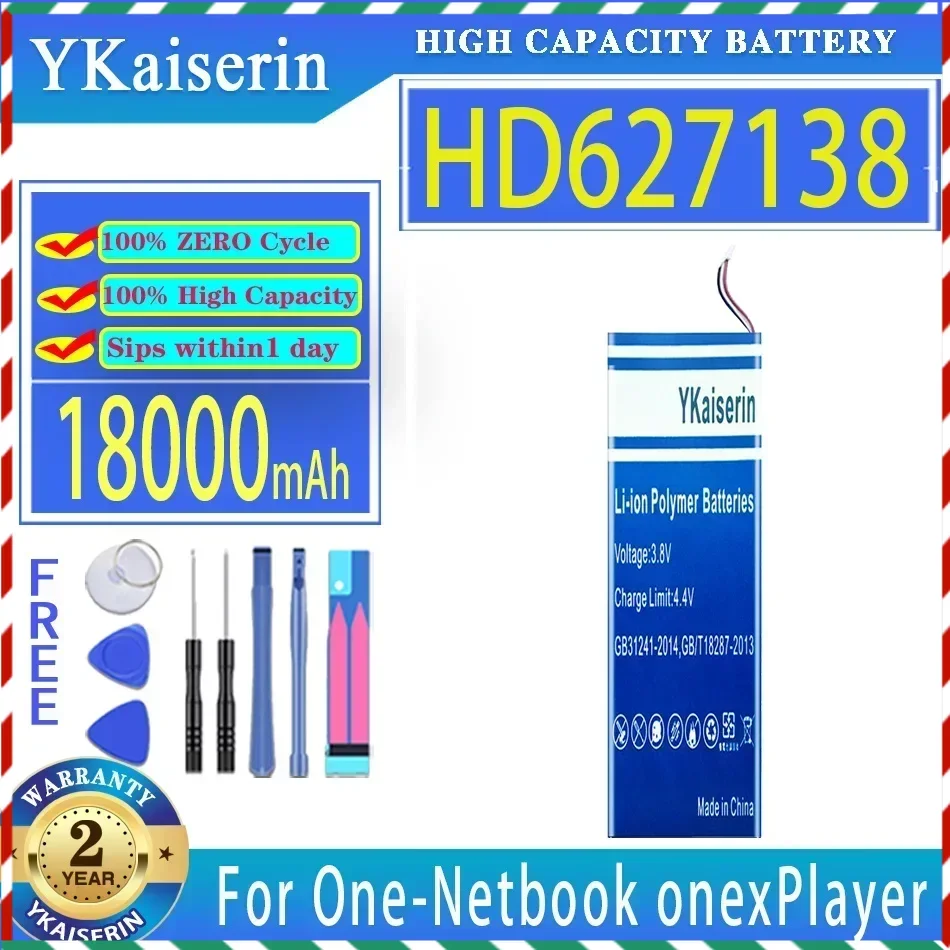 

YKaiserin 13500mAh/18000mAh Battery HD627138 LR386387-3S For One-Netbook onexPlayer Onex Player OnexPlayer mini 5800U