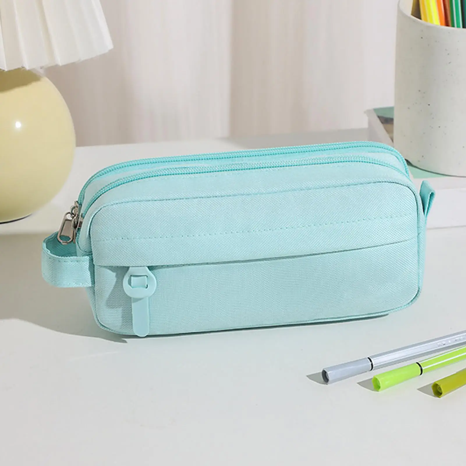 مقلمة حاوية بطبقة مزدوجة مع مقبض حمل، حاويات مقبض أكسفورد للأطفال والمراهقين والبنات والنساء والرجال في المدرسة