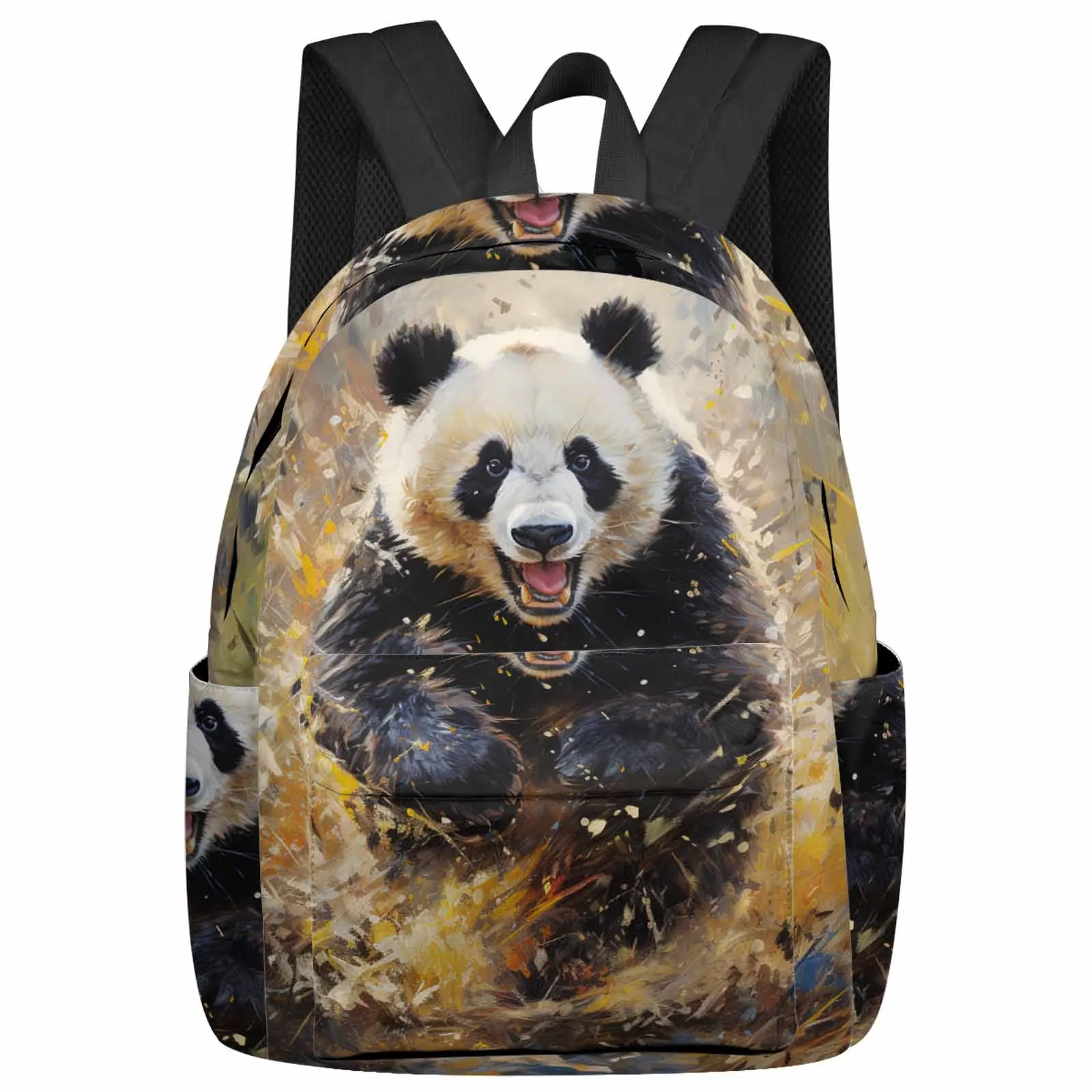 

Panda Oil Painting Backpack School Bags for Teenagers Students Laptop Bag Women's Casual Travel Backpack