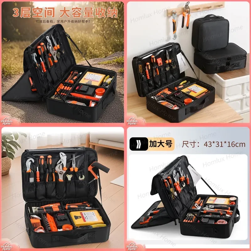 Fishing Tackle Kit Tool Kit Multifunctional Repair Bag Portable Thickened Canvas Tool Bag for Electricians Outdoor DIY Repair