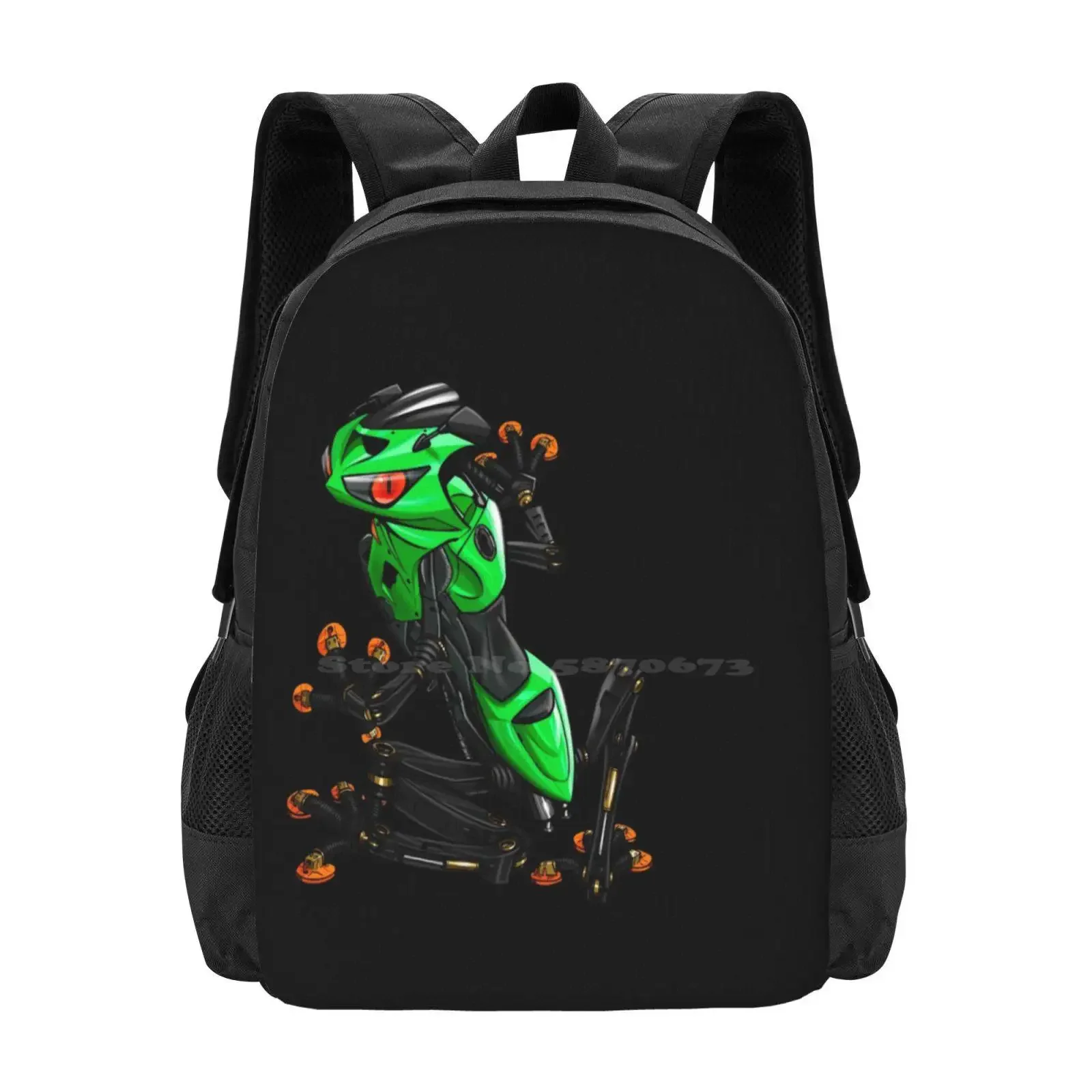 

Zx6r лягушка зеленый большой вместительный школьный рюкзак сумки для ноутбука животные байкерский клуб мотоциклы моторид винтажная лягушка Zx6r