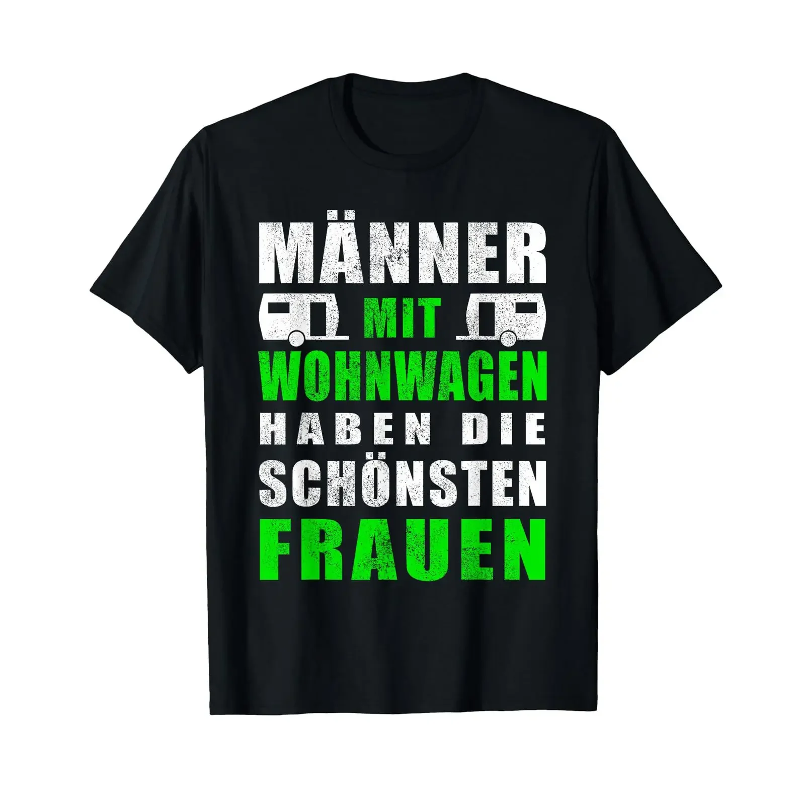 Men's Camping Men with Caravan Haben Die Schönsten Women's T Shirt black vintage Washed graphic Slightly fashion Breathable