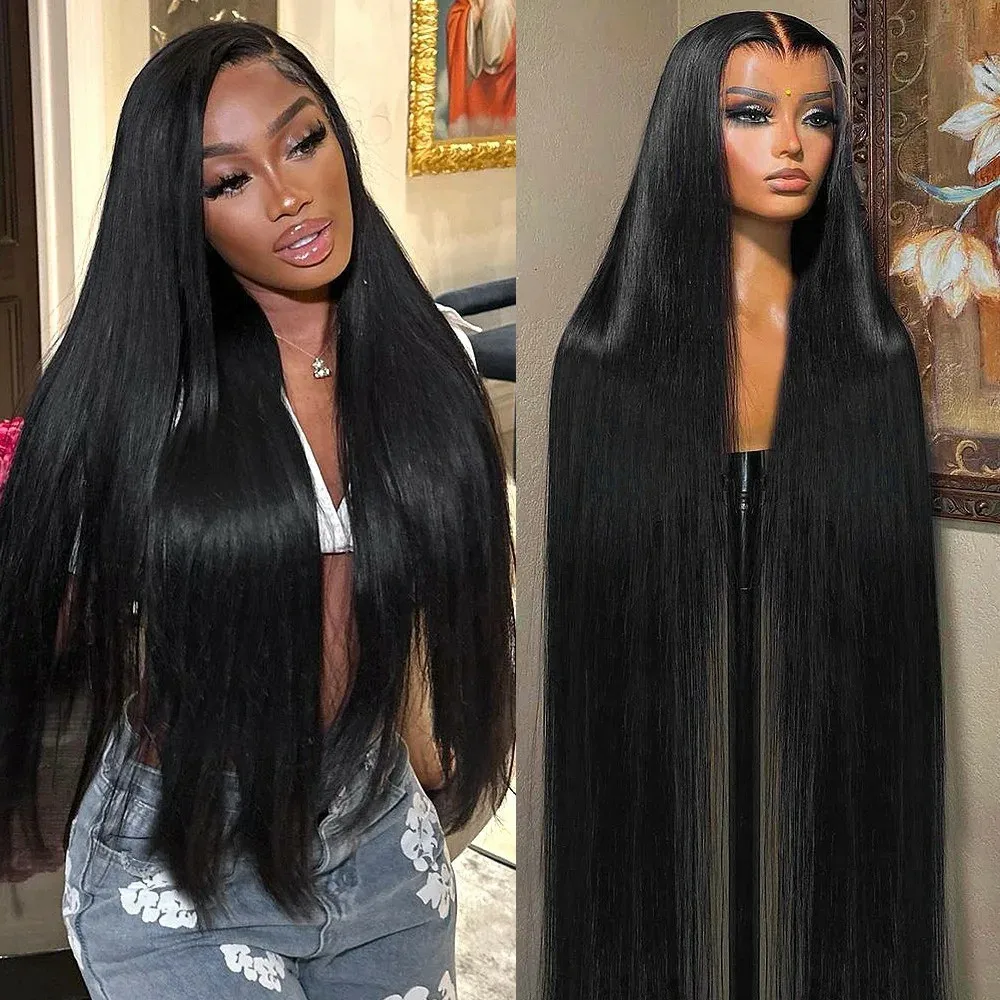 

360 Прямой парик фронта шнурка Бесклеевой 4x4 5x5 Парик с закрытием шнурка 13x4 13x6 hd Парик фронтальной части шнурка Прямые парики из человеческих волос для женщин