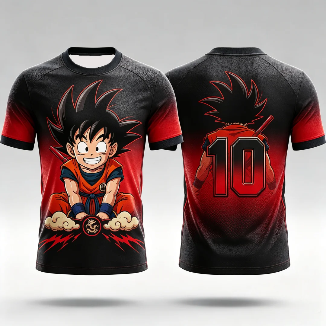 2026 Dragon Ball Kid Goku & Shenron # 7 Jersey T-Shirt 3D-Druck Anime Tee Atmungsaktive Sportbekleidung für Männer Frauen Fans Streetwear Top – Detail 15