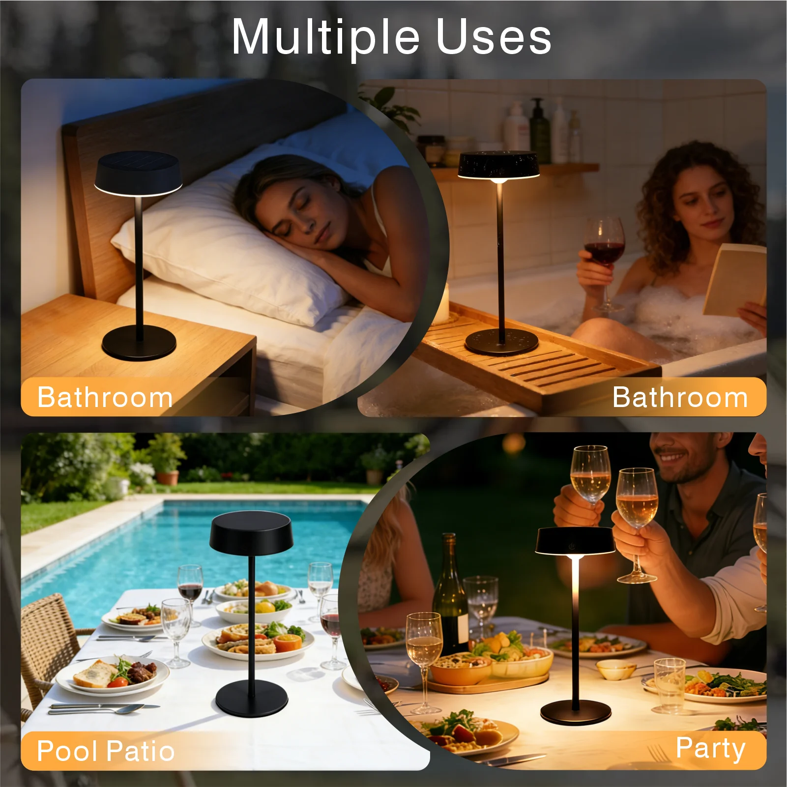 KFV New Desk Lamp Solar Light Table Lamp Bedroom Camping Two Charging Way 3 Color Temperature Waterproof LED Desk Lights - view 6