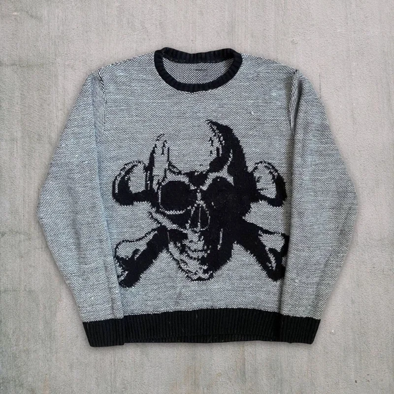 

Knitwear Men's and Women's Sweaters Pullovers Hip-Hop Streetwear Y2K Oversized Women's Sweaters Harajuku New Knitwear