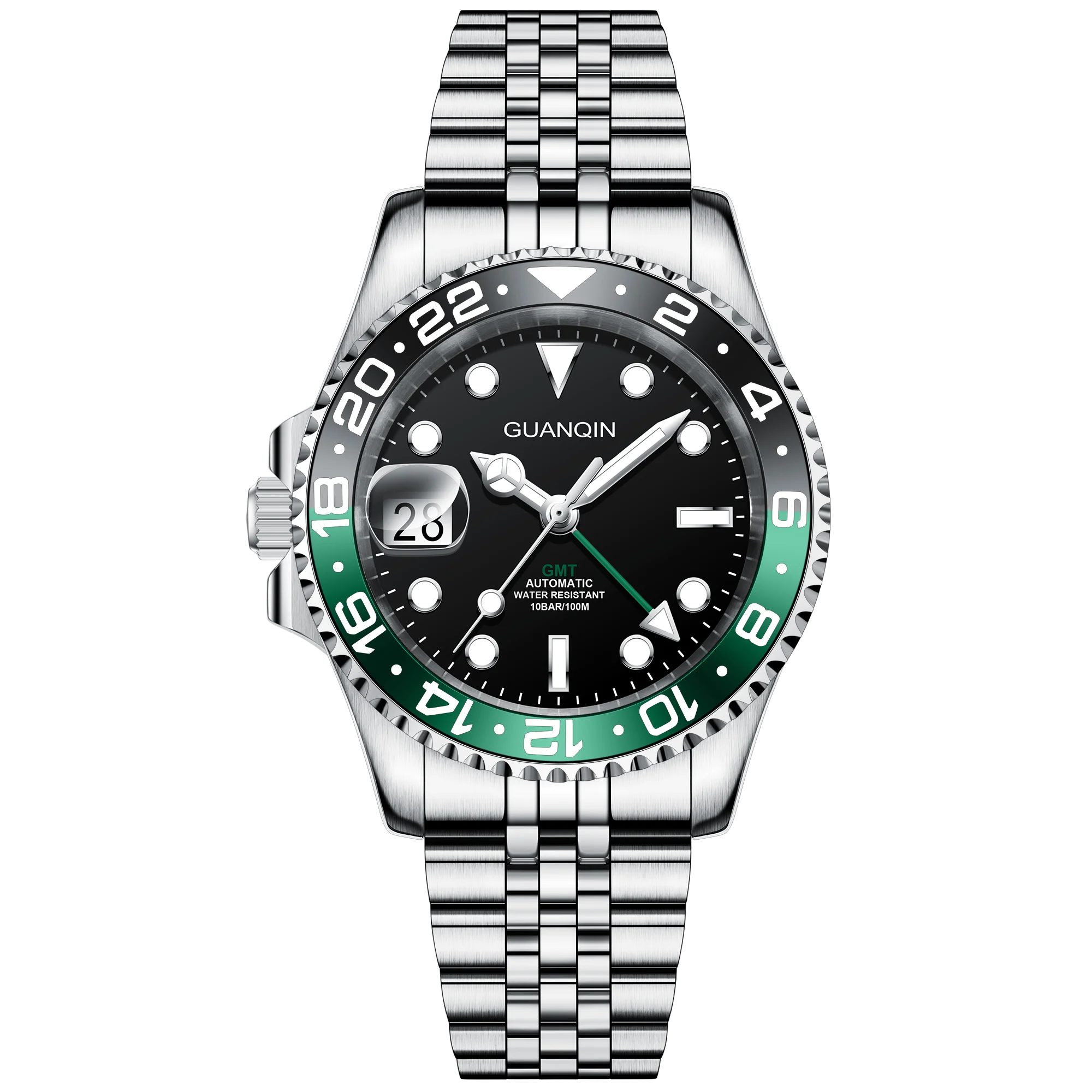 Imagem -05 - Guanqin-gmt Relógio de Pulso Mecânico Masculino Relógio Automático de Luxo ar Sapphire Glass Aço Inoxidável 100m à Prova Dágua Novo 2023