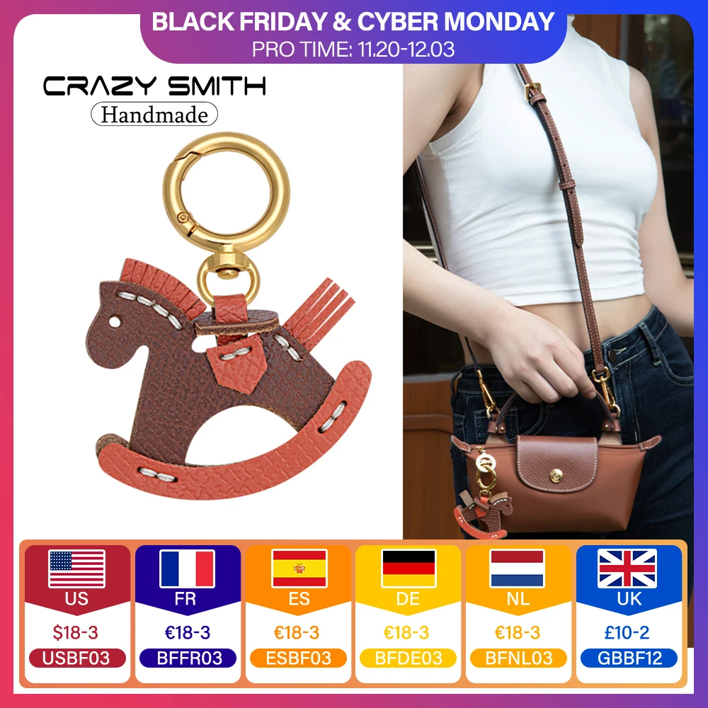 

CRAZYSMITH сумка из натуральной кожи, подвеска-качалка для сумки Longchamp, подвесной орнамент, брелок, украшение, аксессуары для сумки «сделай сам»