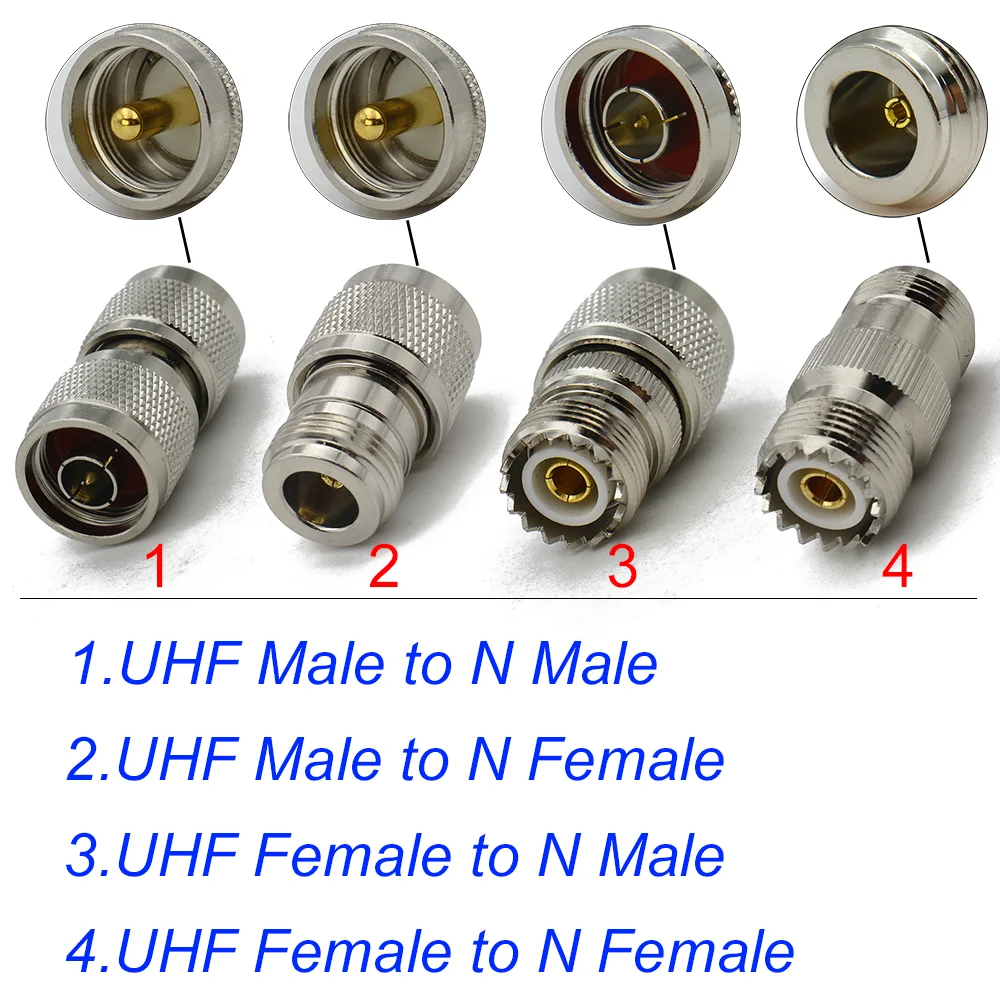 Connector N to UHF PL259 SO239 Male Plug & Female Jack Straight RF Coaxial adapter UHF To N For radio antenna Wire Terminals