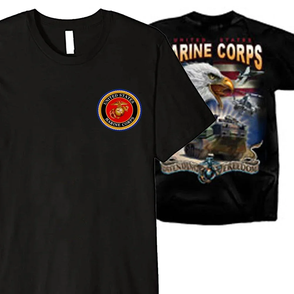 US Marine Corps USMC Screaming Eagle T-Shirt. Summer Cotton Short Sleeve O-Neck Mens T Shirt New S-3XL