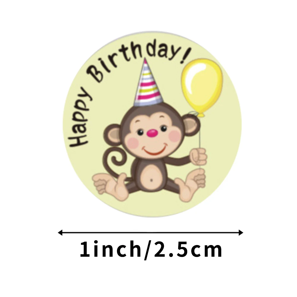 100-500 Chiếc Dễ Thương Chúc Mừng Sinh Nhật Dán Sinh Nhật Tặng Trang Trí Niêm Phong Hãng Đồ Chơi Trẻ Em Tặng Gói Thêu Sò Miếng Dán