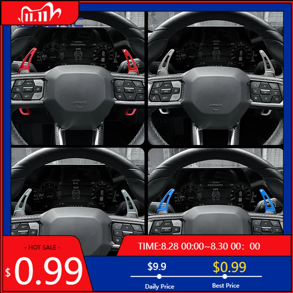 

Внутренние наклейки для Ford Mustang 2024 2025 2026, автомобильное рулевое колесо, переключение передач, лопасти передач, DSG, удлинение, алюминиевый сплав Inte