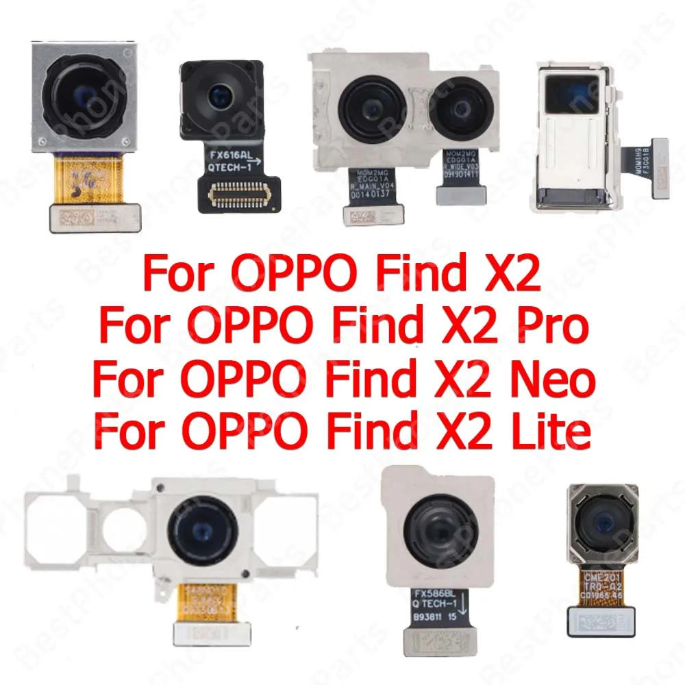Front Back View Backside Camera For OPPO Find X2 Pro Neo Lite Selfie Big Rear Camera Module Replacement Flex Cable