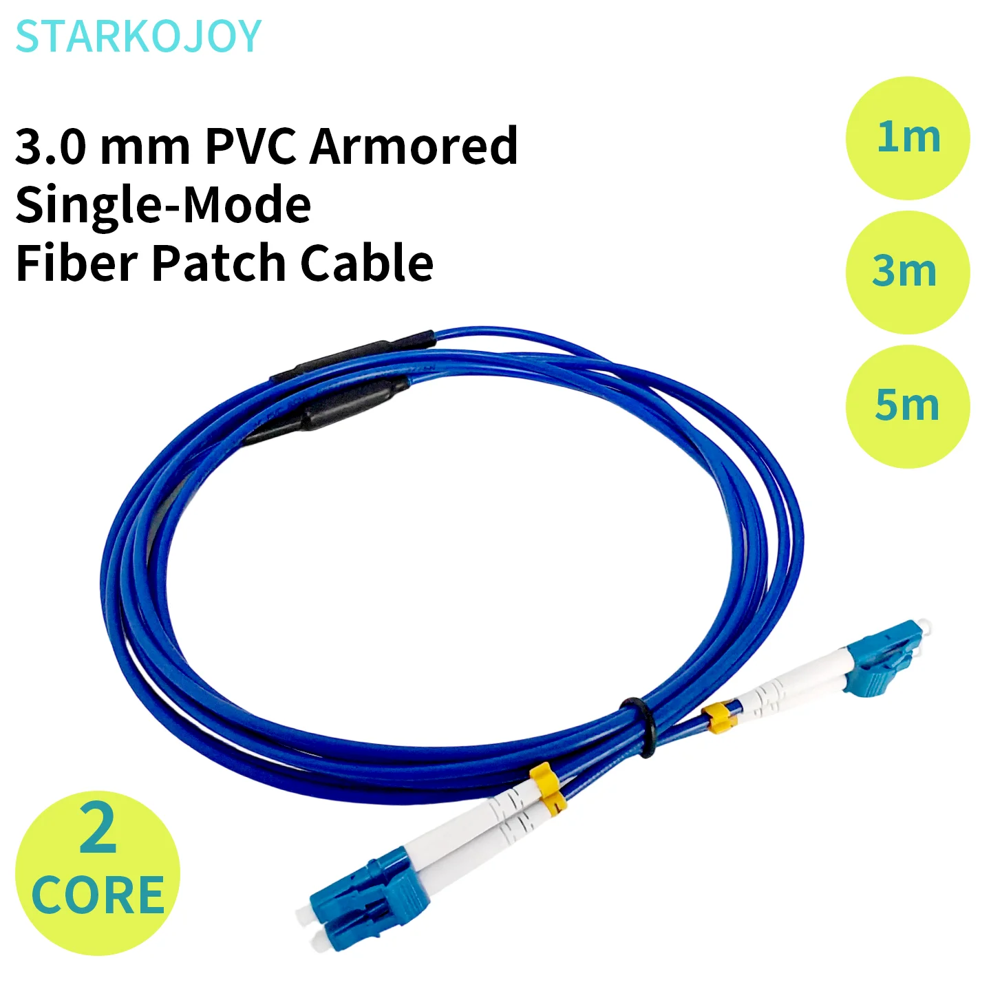 starkojoy-30-mm-pvc-blindado-monomodo-2-nucleos-jumper-de-fibra-optica-lc-fc-sc-st-upc-1m3m5m-ou-personalizavel