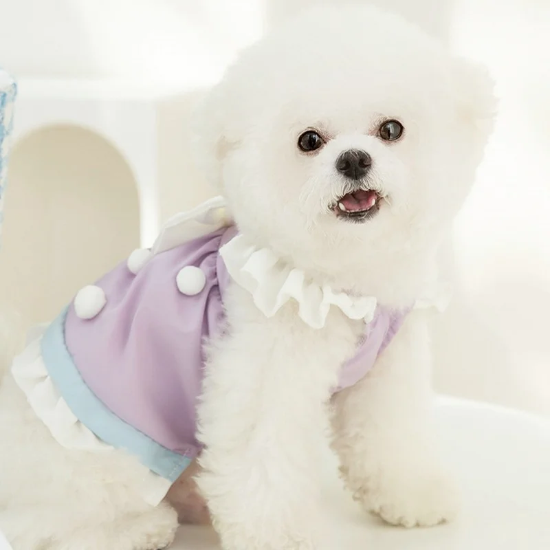 Fashion Dog Clothes Summer Pet Dog Princess Dress Cute Bow Puppy Skirt Cat Flying Sleeve Dress Dogs Apparel Pet Product Supplies