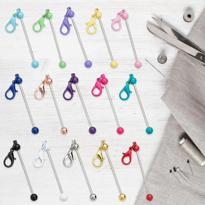 

6x/Set Metal Beadable Keychains Pendants Blank Keyrings for Craft Jewelry Making
