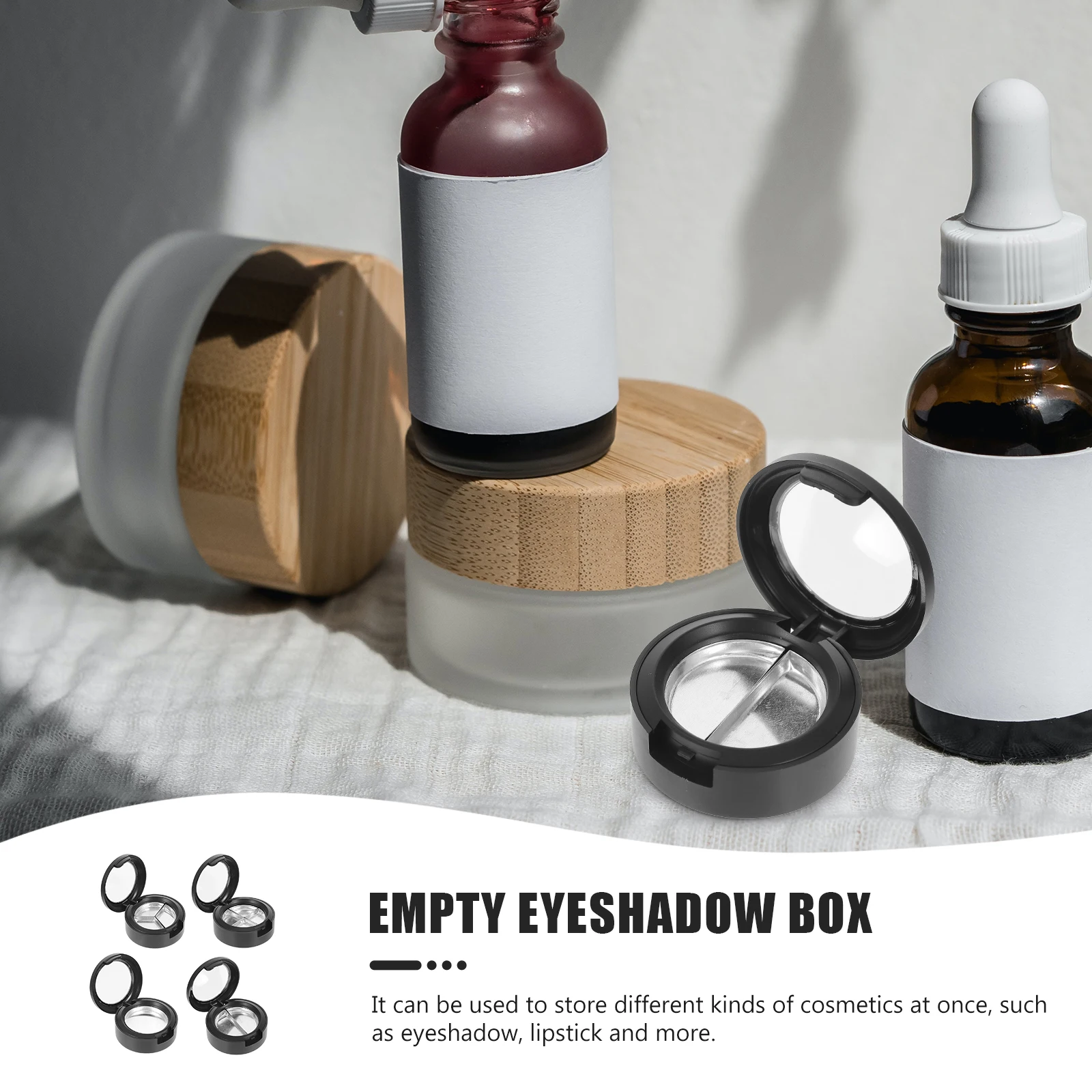 4 Pcs Eye Shadow Box Empty Containers Durable Wear Resistant Compact Lightweight Makeup Cases Skin Care Holder Cosmetics Storage